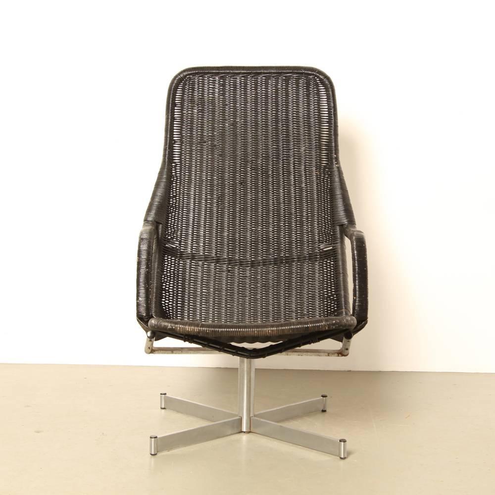 Mid-Century Modern Rattan Armchair 614c by Dirk Van Sliedregt for the Gebroeders Jonkers, Noordwold