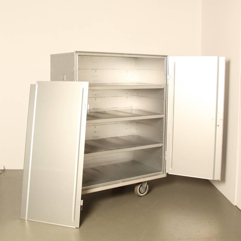 Swiss Zarges Aluminum Storage and Transport Cabinet on Wheels For Sale