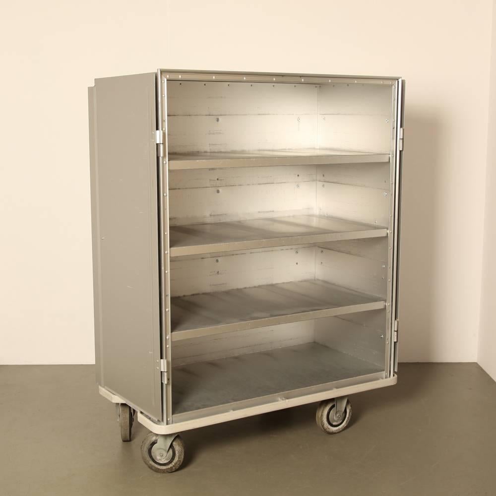 Industrial Zarges Aluminum Storage and Transport Cabinet on Wheels For Sale