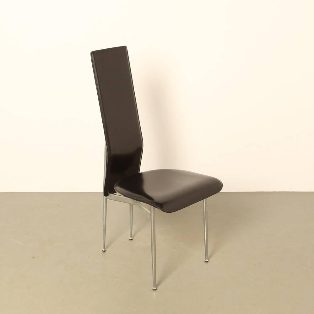 Set of Four S-44 Chairs by Giancarlo Vegni & Gianfranco Gualtierotti for Fasem In Good Condition For Sale In Amsterdam, NL