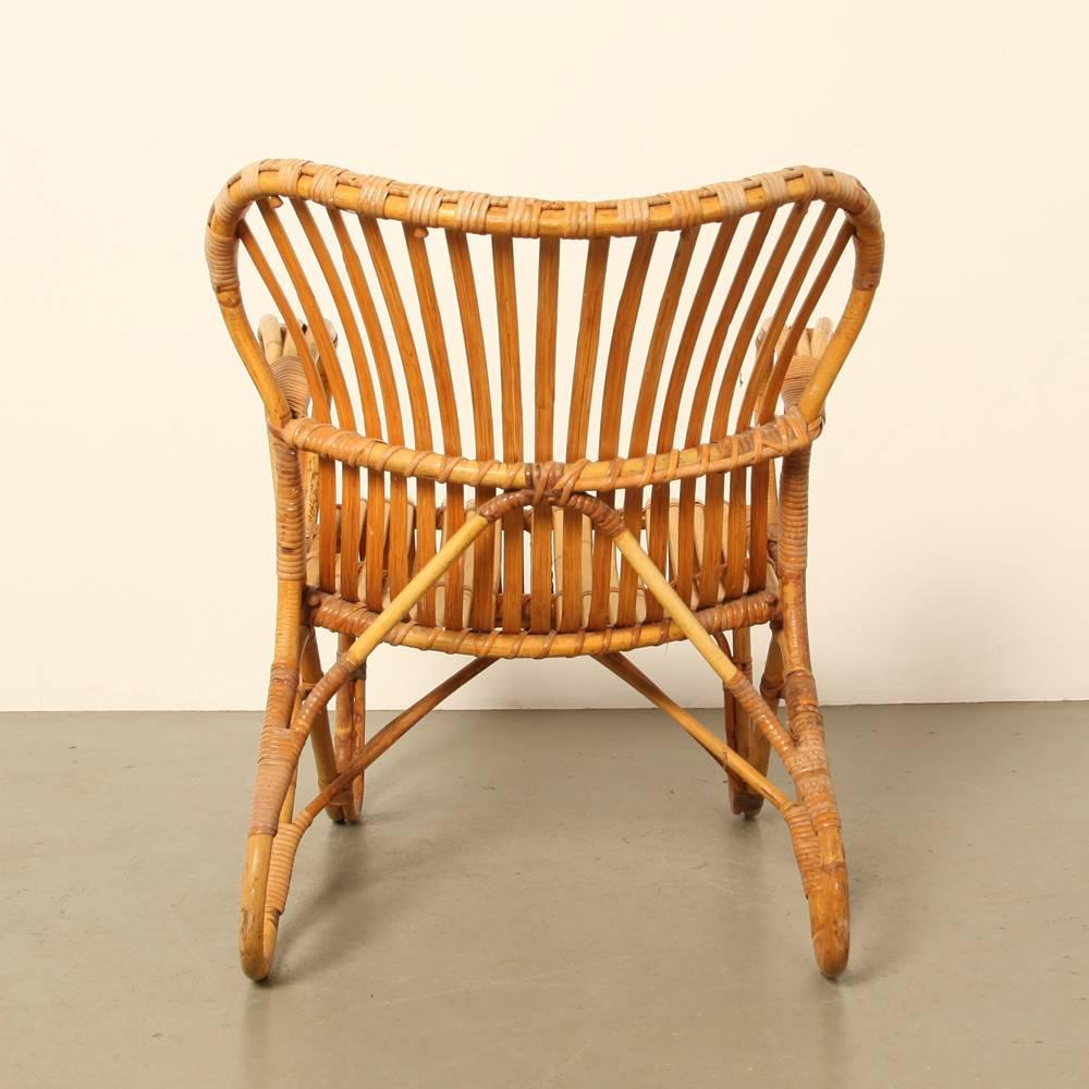 Rattan RB-2 Lounge Chair by Dirk van Sliedrecht for Rohe Noordwolde In Good Condition For Sale In Amsterdam, NL