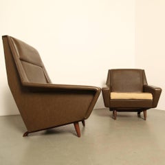 Pair of Vintage Scandinavian Modern Lounge Chairs in the Style of Folke Ohlsson