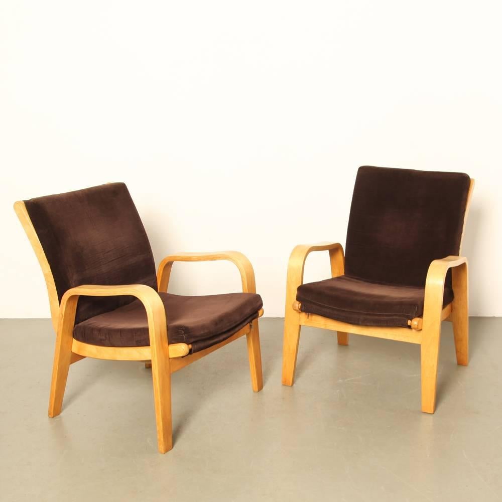 Armchair FB06 by Cees Braakman for Pastoe in Brown Corduroy For Sale 3