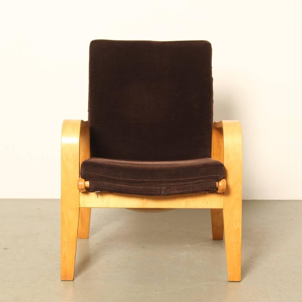 Mid-Century Modern Armchair FB06 by Cees Braakman for Pastoe in Brown Corduroy For Sale