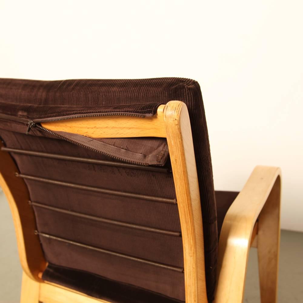 Birch Armchair FB06 by Cees Braakman for Pastoe in Brown Corduroy For Sale