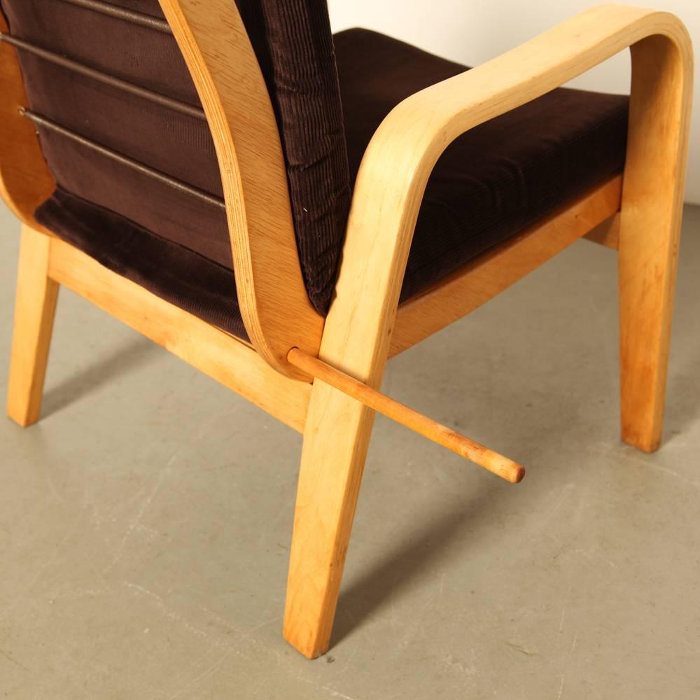 Armchair FB06 by Cees Braakman for Pastoe in Brown Corduroy For Sale 1