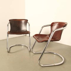 Tubular Chrome Dining-Room Chairs by Willy Rizzo for Cidue