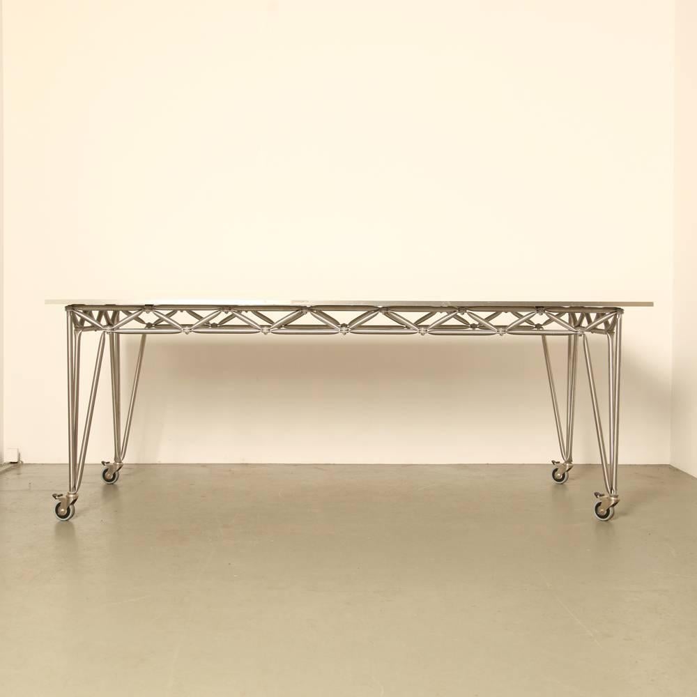Bridge M Table in Steel-Line by System 180 Berlin In Good Condition In Amsterdam, NL