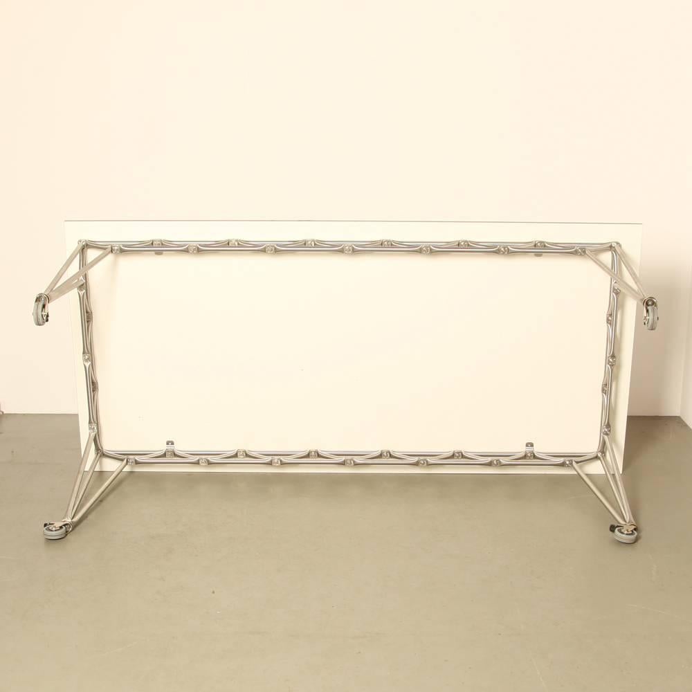 Late 20th Century Bridge M Table in Steel-Line by System 180 Berlin