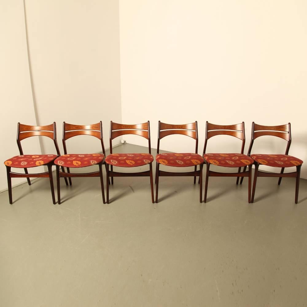 Mid-Century Modern Erik Buck Model 310 Dining Room Chairs Set of Six For Sale