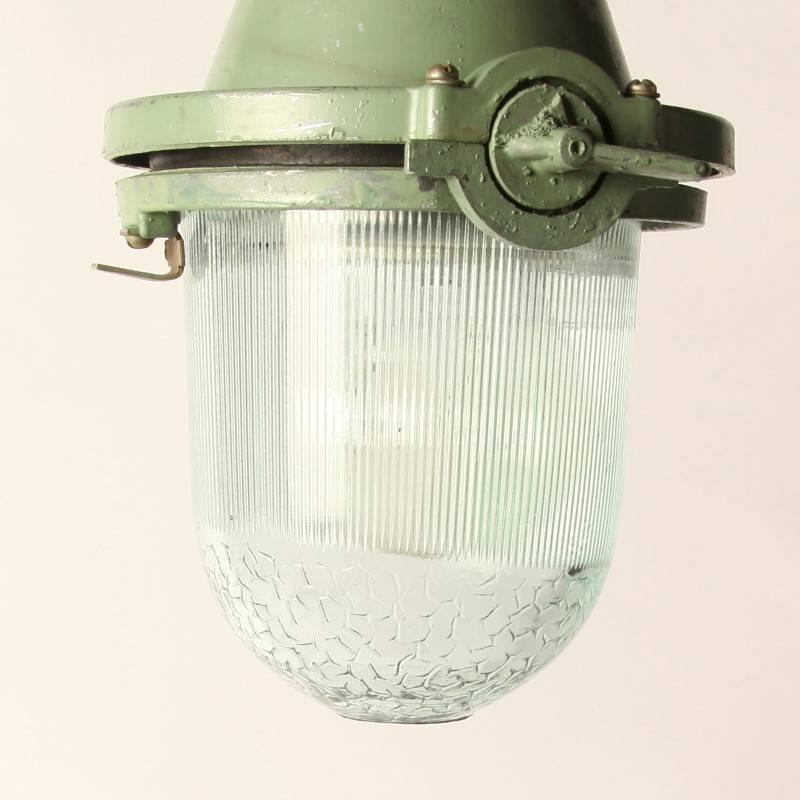 Russian Kizel USSR Industrial Pendant Light For Sale