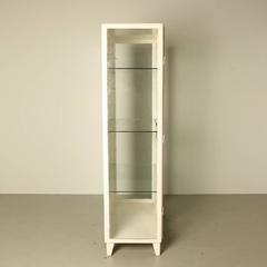 White Steel Antique Doctors Apothecary Cabinet