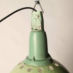 Industrial CCCP Green Enamel Pendant Light