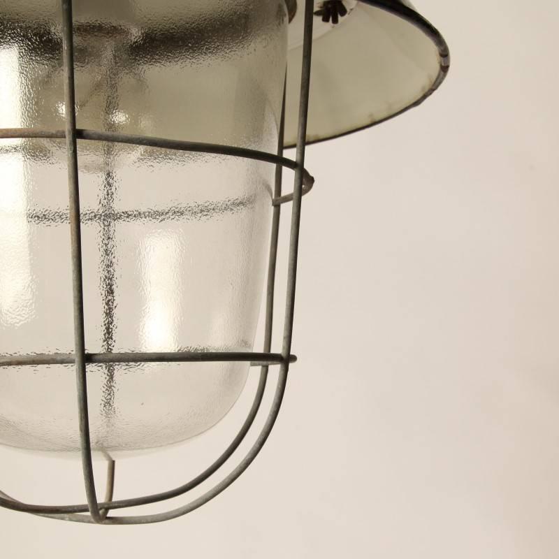 Industrial Czech Pendant Lamp In Good Condition For Sale In Amsterdam, NL