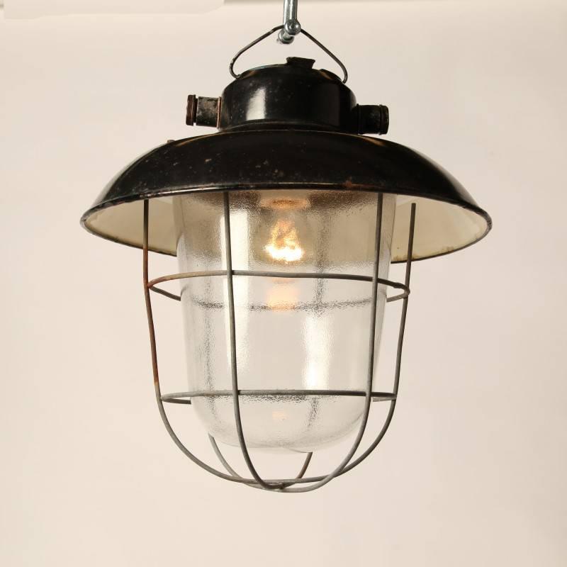 Mid-20th Century Industrial Czech Pendant Lamp For Sale