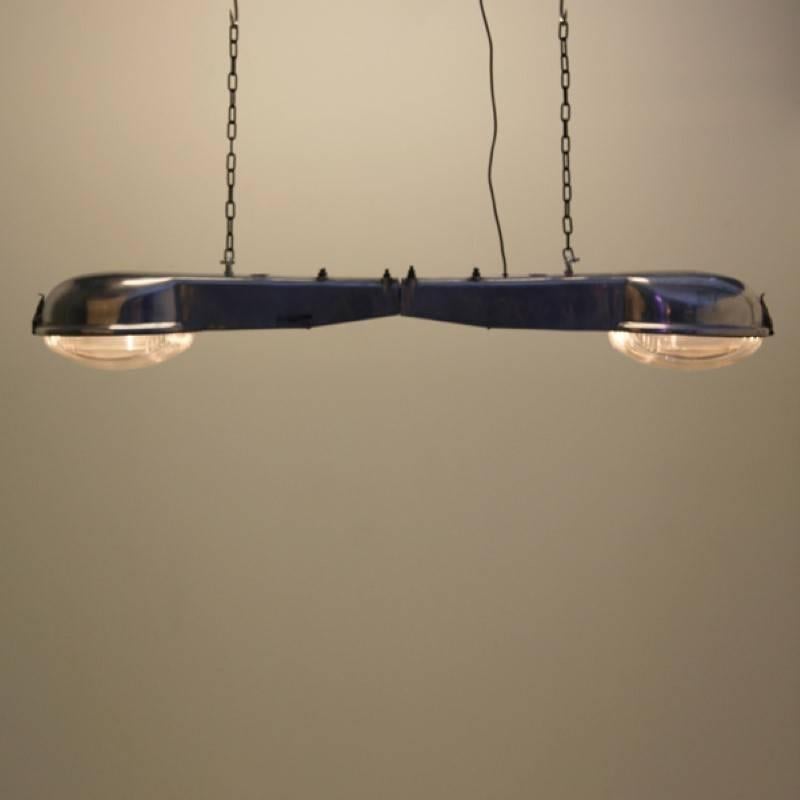 Mid-20th Century Industrial Double Street Lamp For Sale