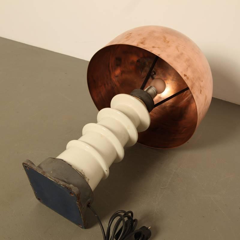 Steampunk Copper Top Isolator Table Light For Sale