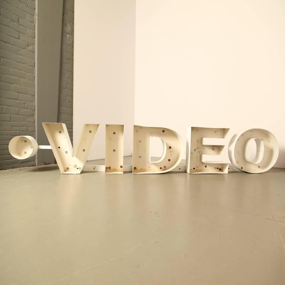 “Video” advertising letters

Sign, billboard or nameplate

Light-box letters (from which lights etc. have been removed)

Bent and folded sheetmetal

1960s.



 