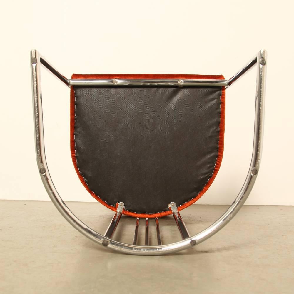 Pair of Eileen Gray Style Bent Chroom Tube Chairs For Sale 2