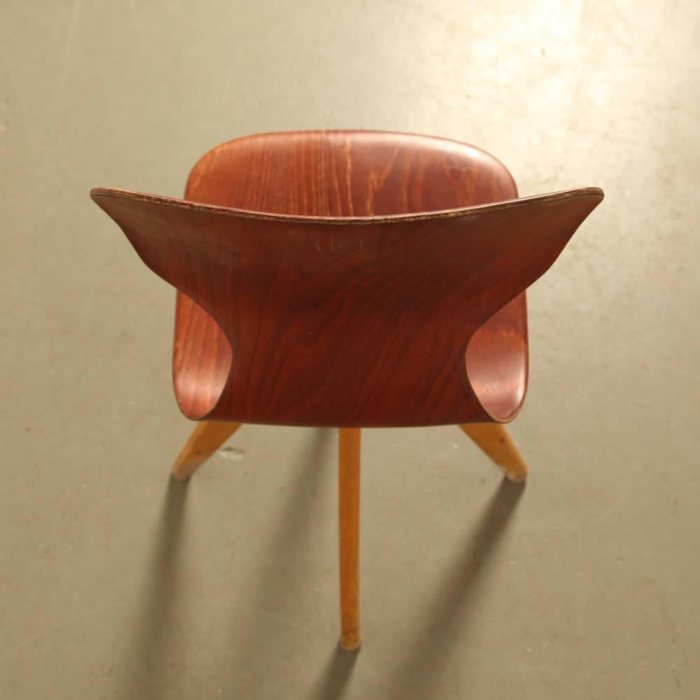 Pair of School chair ‘Schulmöbel’ by Adam Stegner made by Pagholz Flötotto For Sale 1