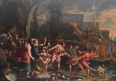 17th Century Oil Painting Escape from Troy School of Nicolas Poussin