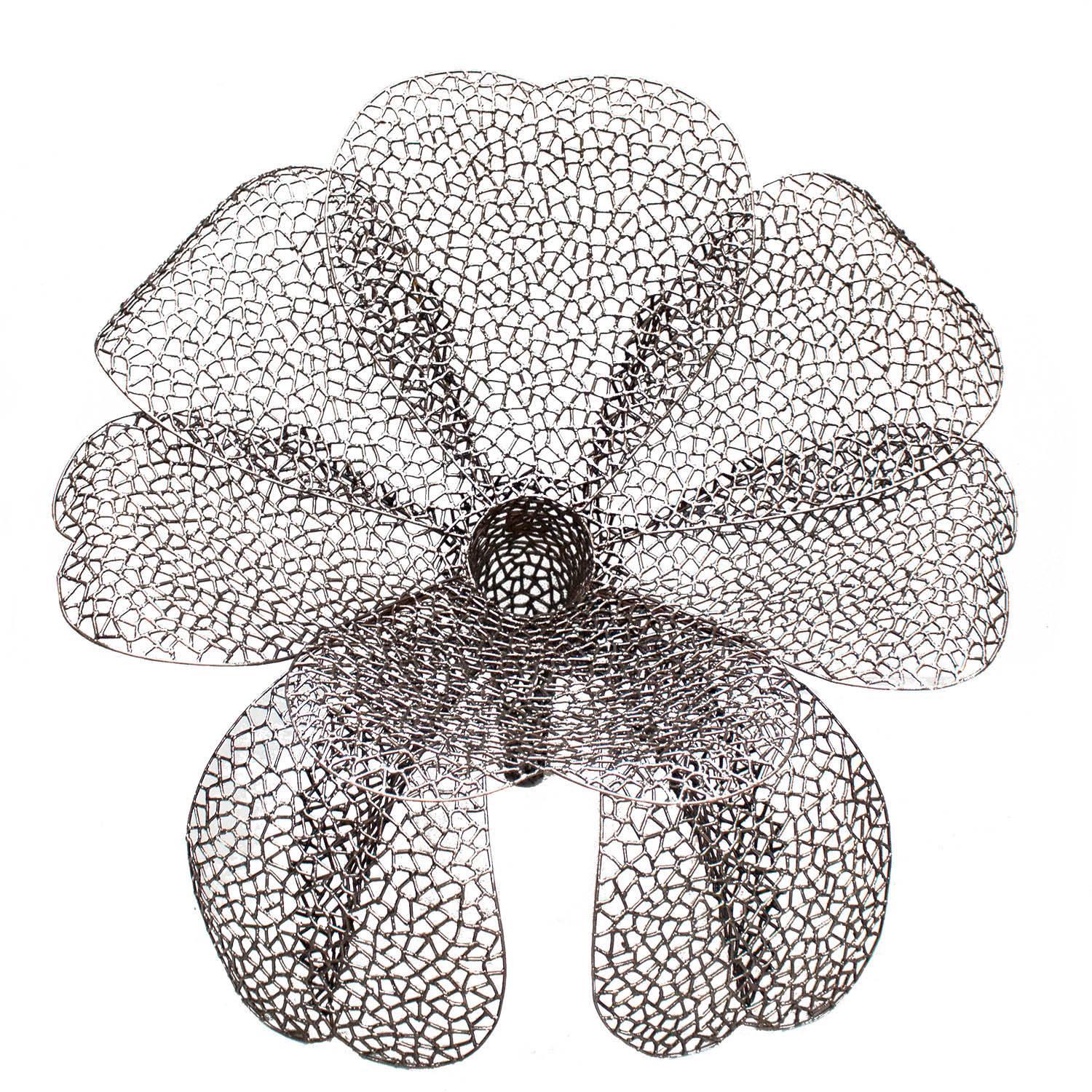Modern Metal Flower Armchair by Anacleto Spazzapan Poltrona, Italy 2009 For Sale