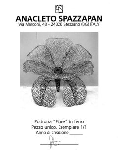 Modern Metal Flower Armchair by Anacleto Spazzapan Poltrona, Italy 2009