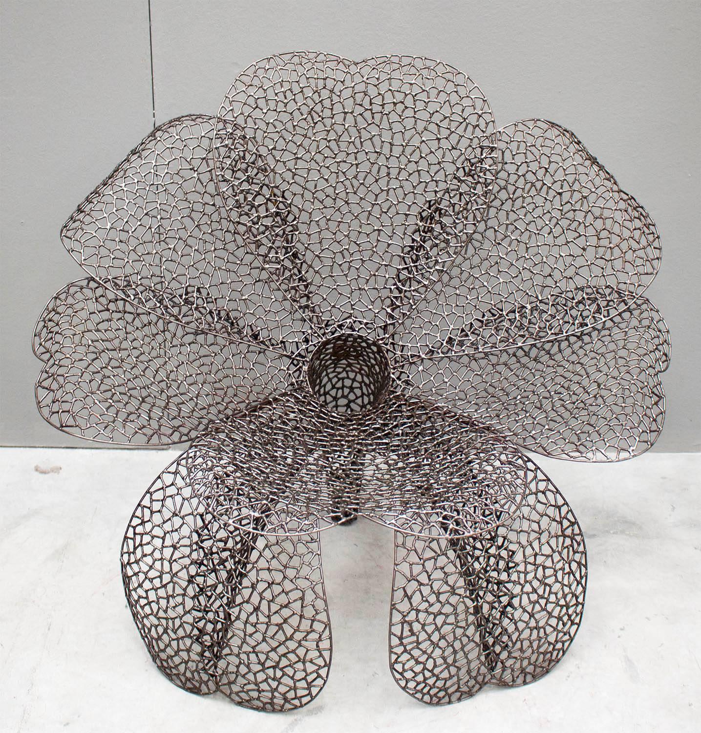 Italian Modern Metal Flower Armchair by Anacleto Spazzapan Poltrona, Italy 2009 For Sale