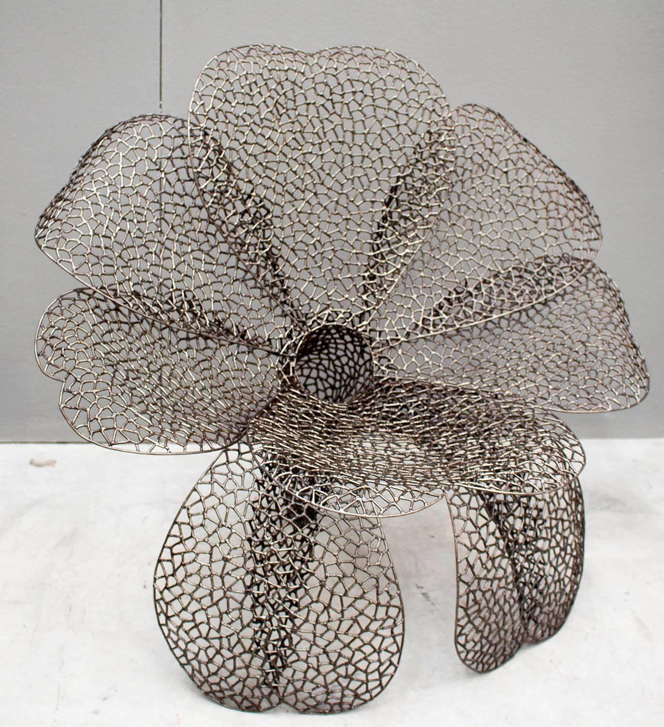 Welded Modern Metal Flower Armchair by Anacleto Spazzapan Poltrona, Italy 2009 For Sale