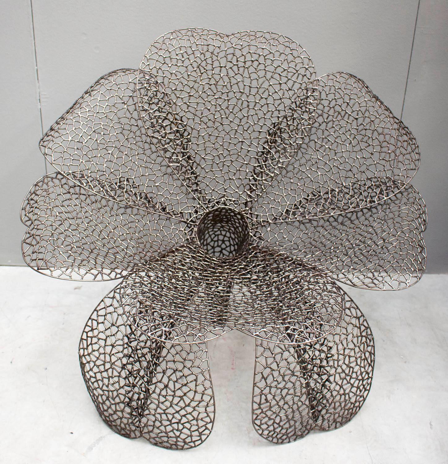 Modern Metal Flower Armchair by Anacleto Spazzapan Poltrona, Italy 2009 For Sale 2
