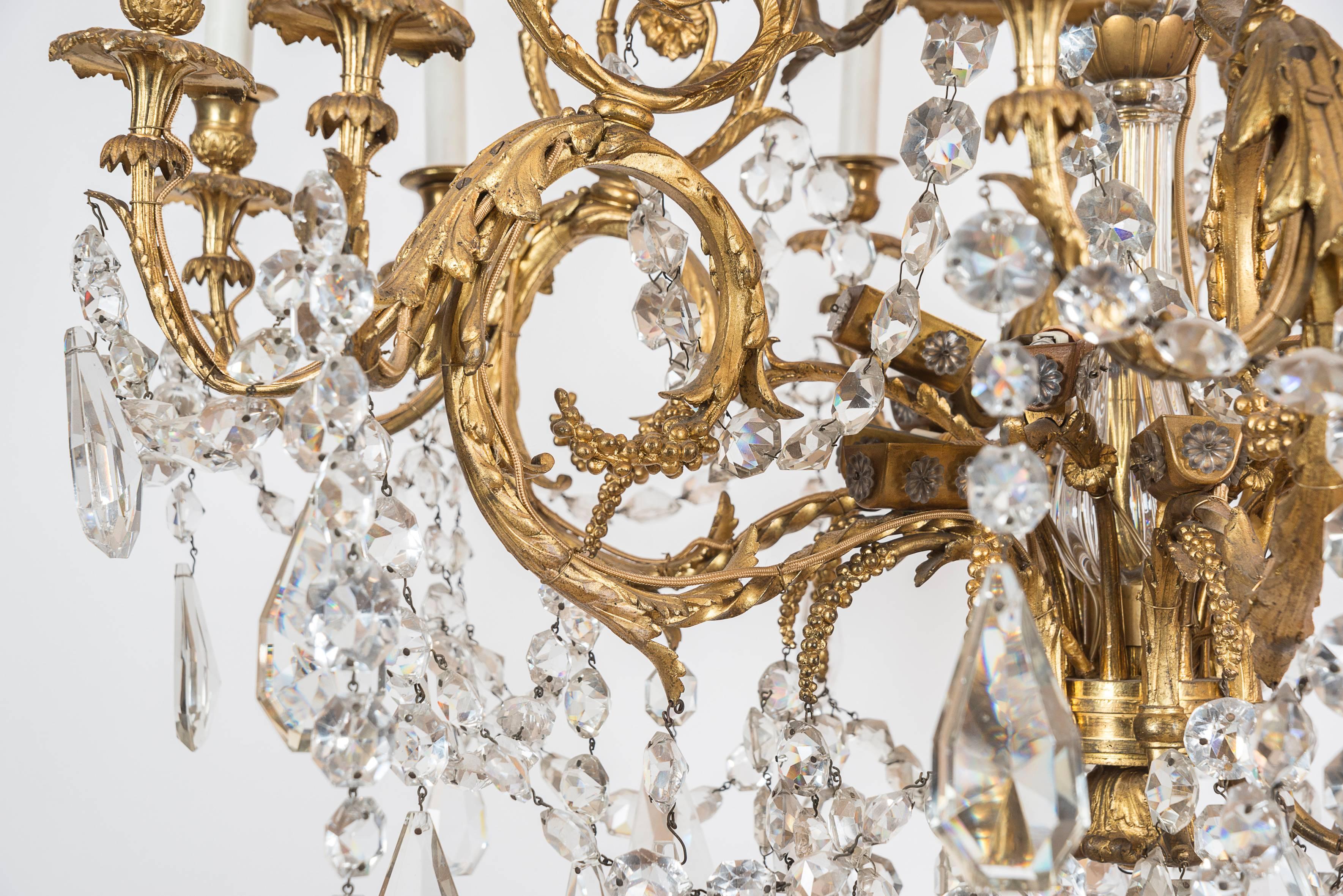 Louis XV Crystal Chandelier Bagues For Sale