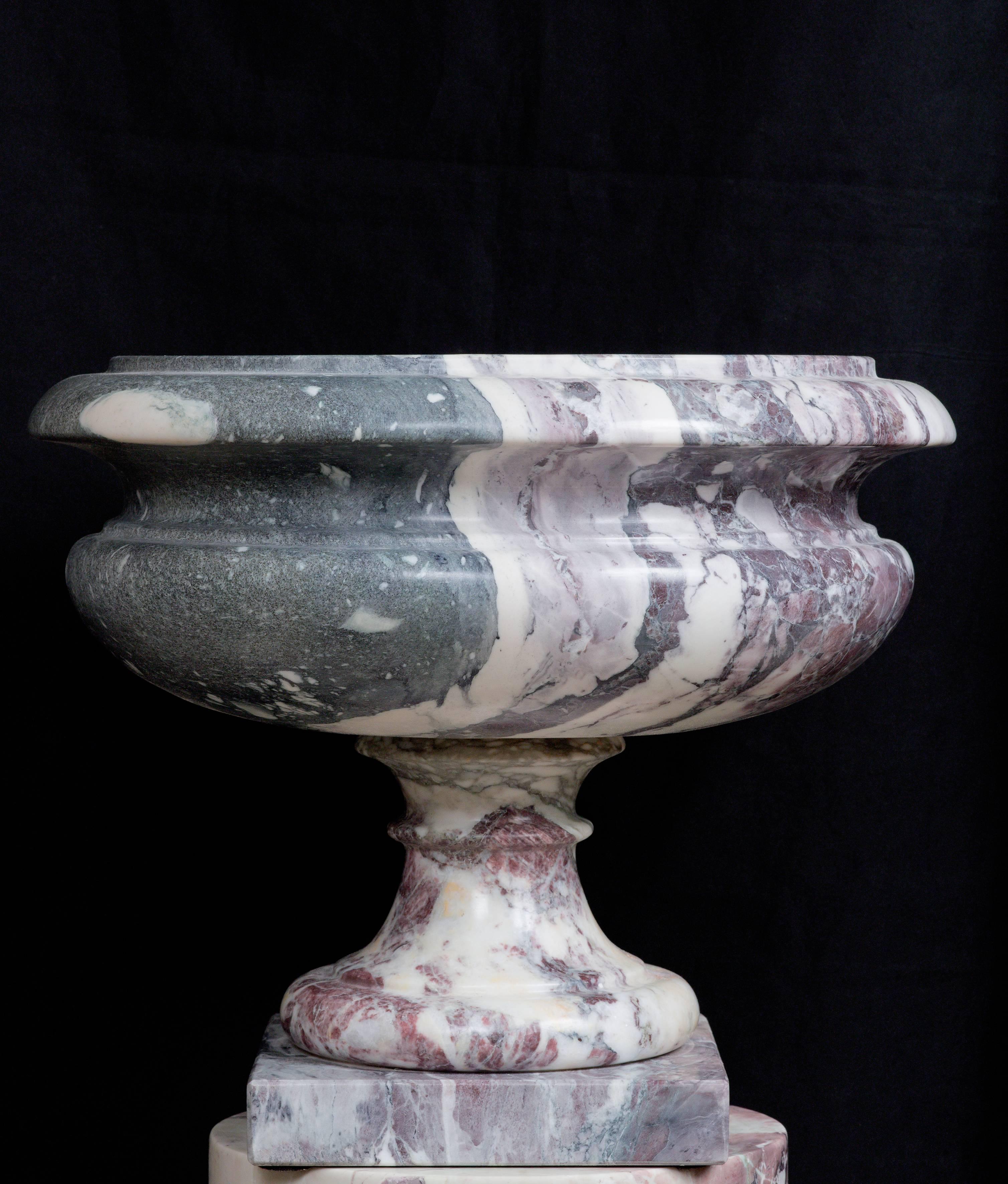 Breccia Marble Italian Marble Vase in Neoclassical Style