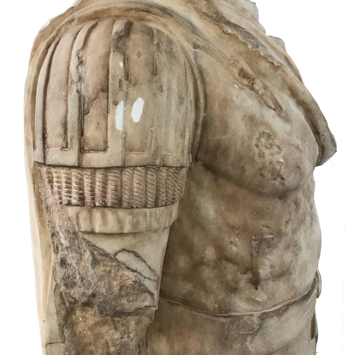 Italian Roman Marble Sculpture Torso of Emperor Hadrian For Sale 2