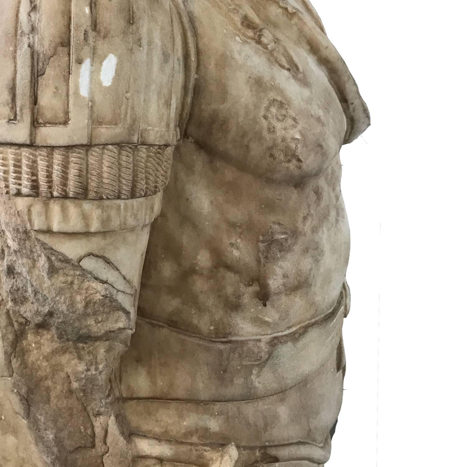 Italian Roman Marble Sculpture Torso of Emperor Hadrian For Sale 1