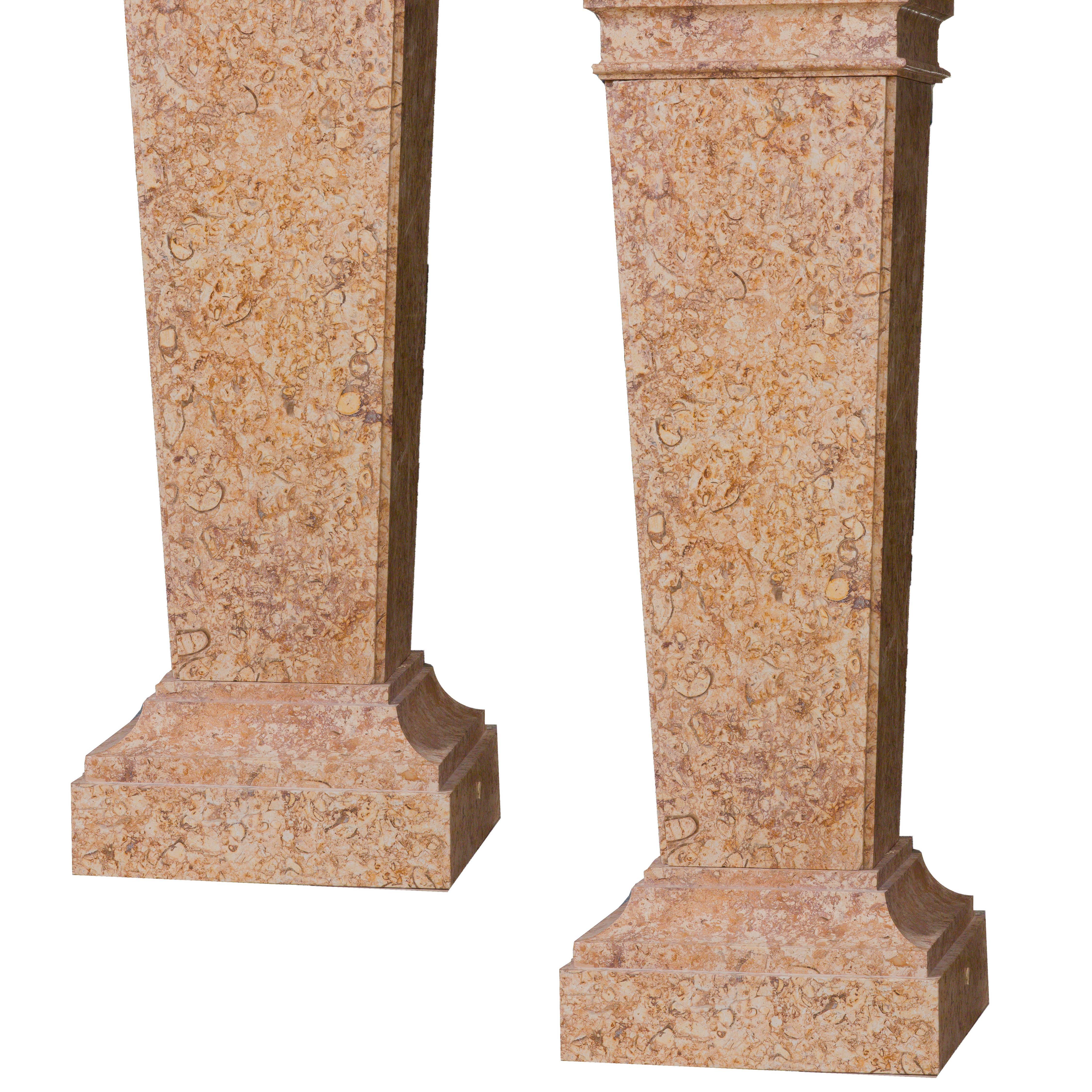 Italian Neoclassical Style pair of Pedestal in Marble Broccatello di Spagna