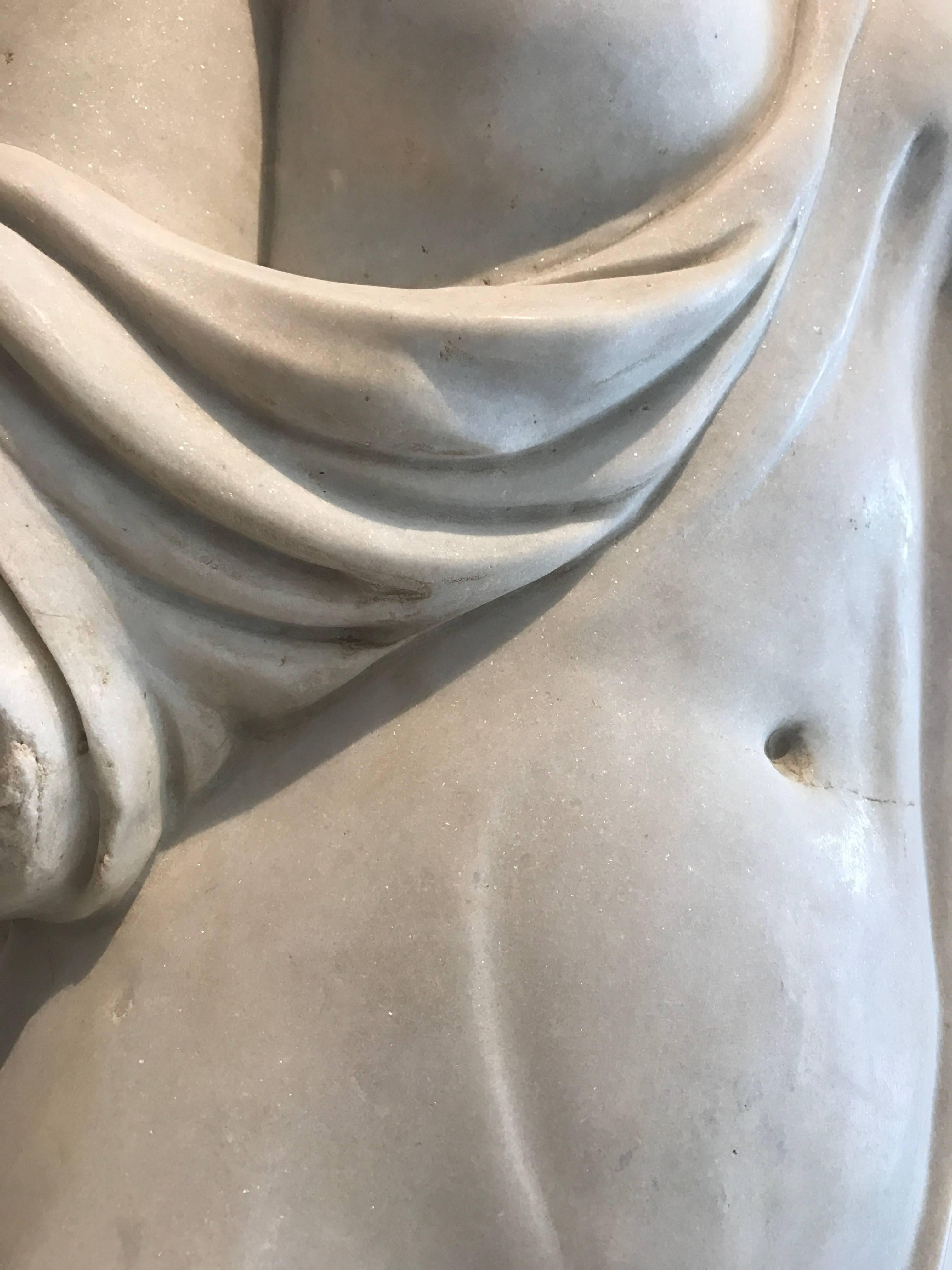 Italian Classical Roman Sculpture in marble Torso of Woman
