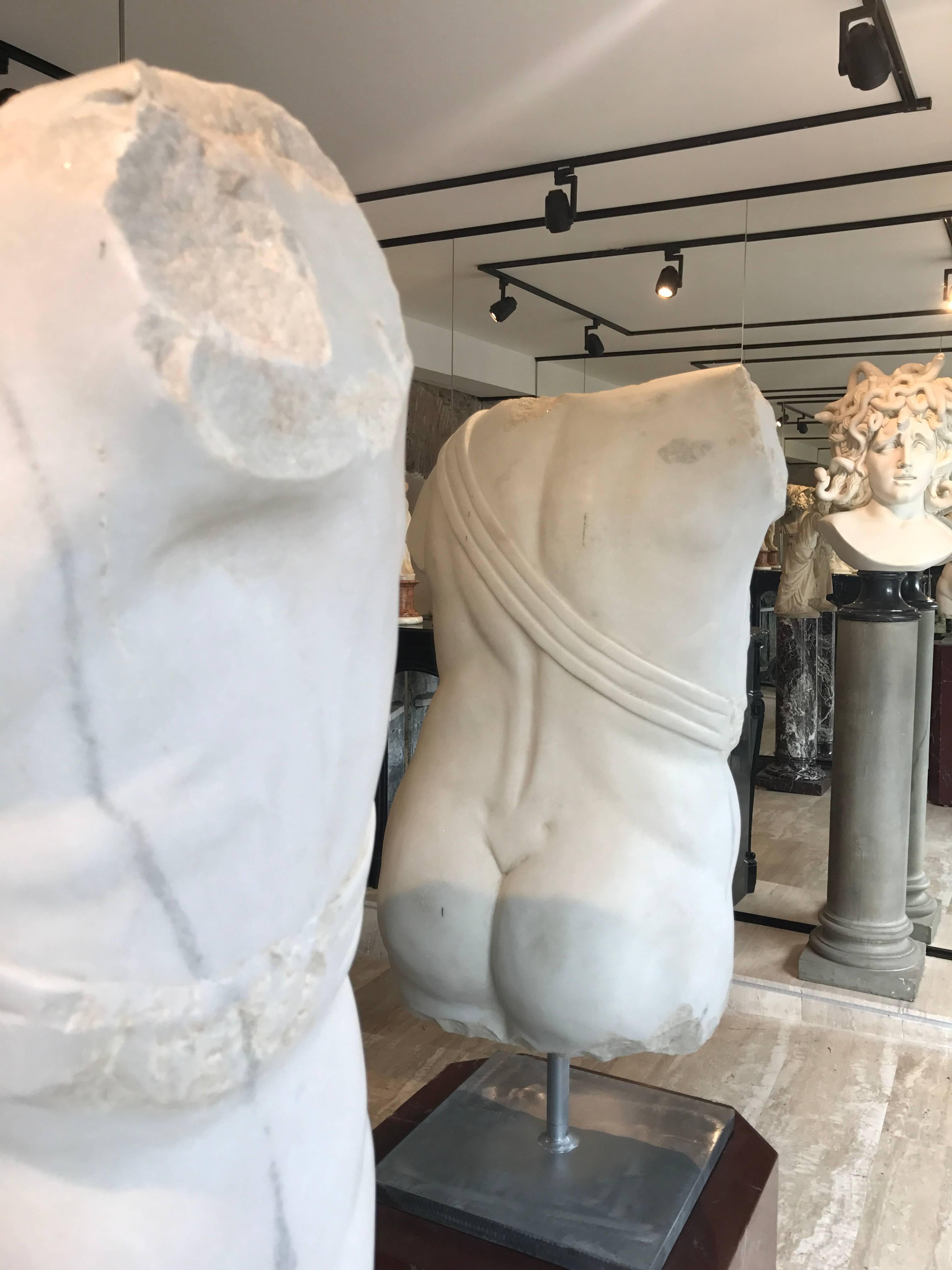 Carved marble Torso of Apollo