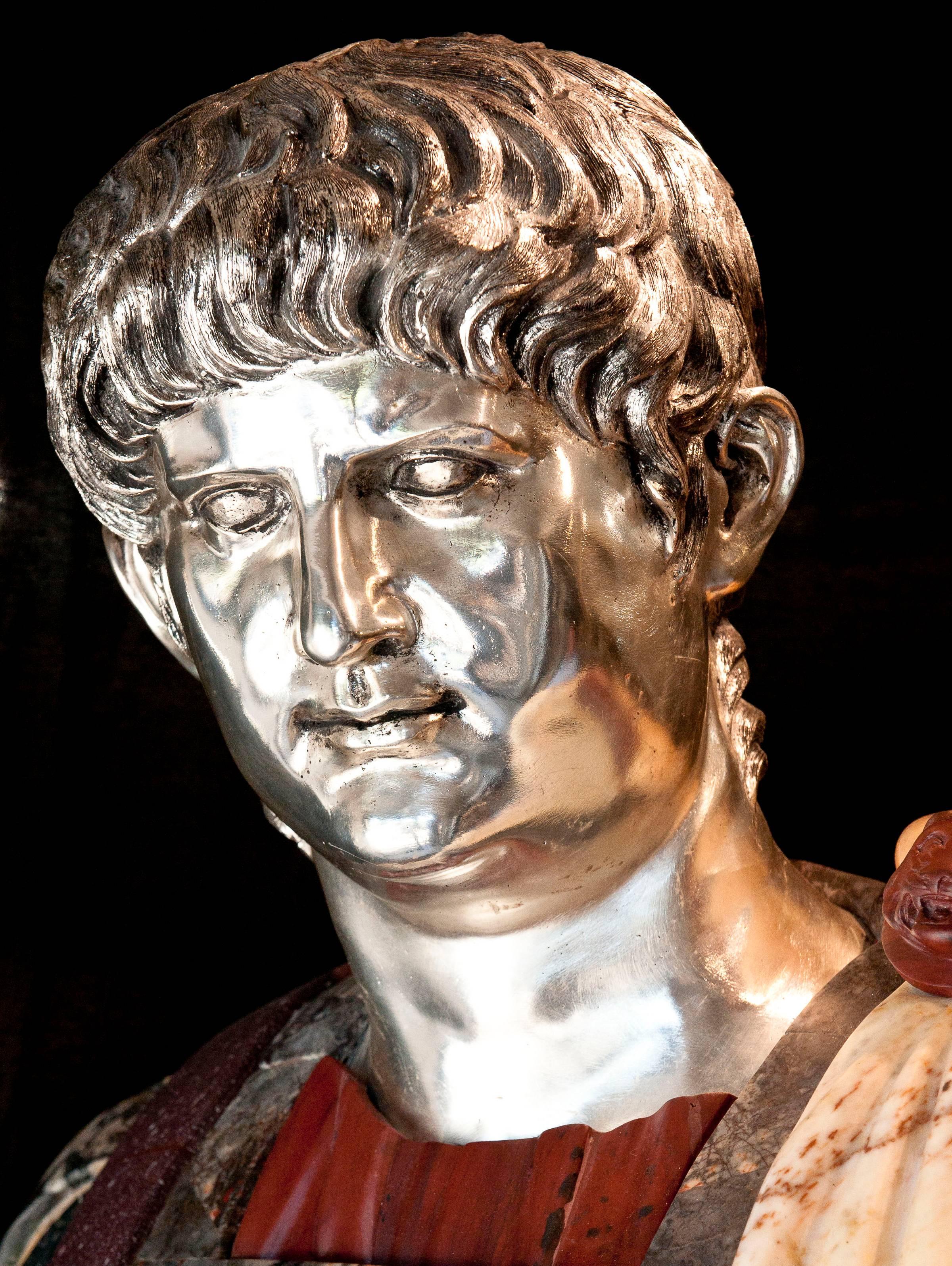 Marble Bust of Emperor Nero Italian 20th Century Specimen Marble  4