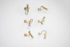 Alain Richard Set of Six A5L Sconces in Brass, Disderot Editions