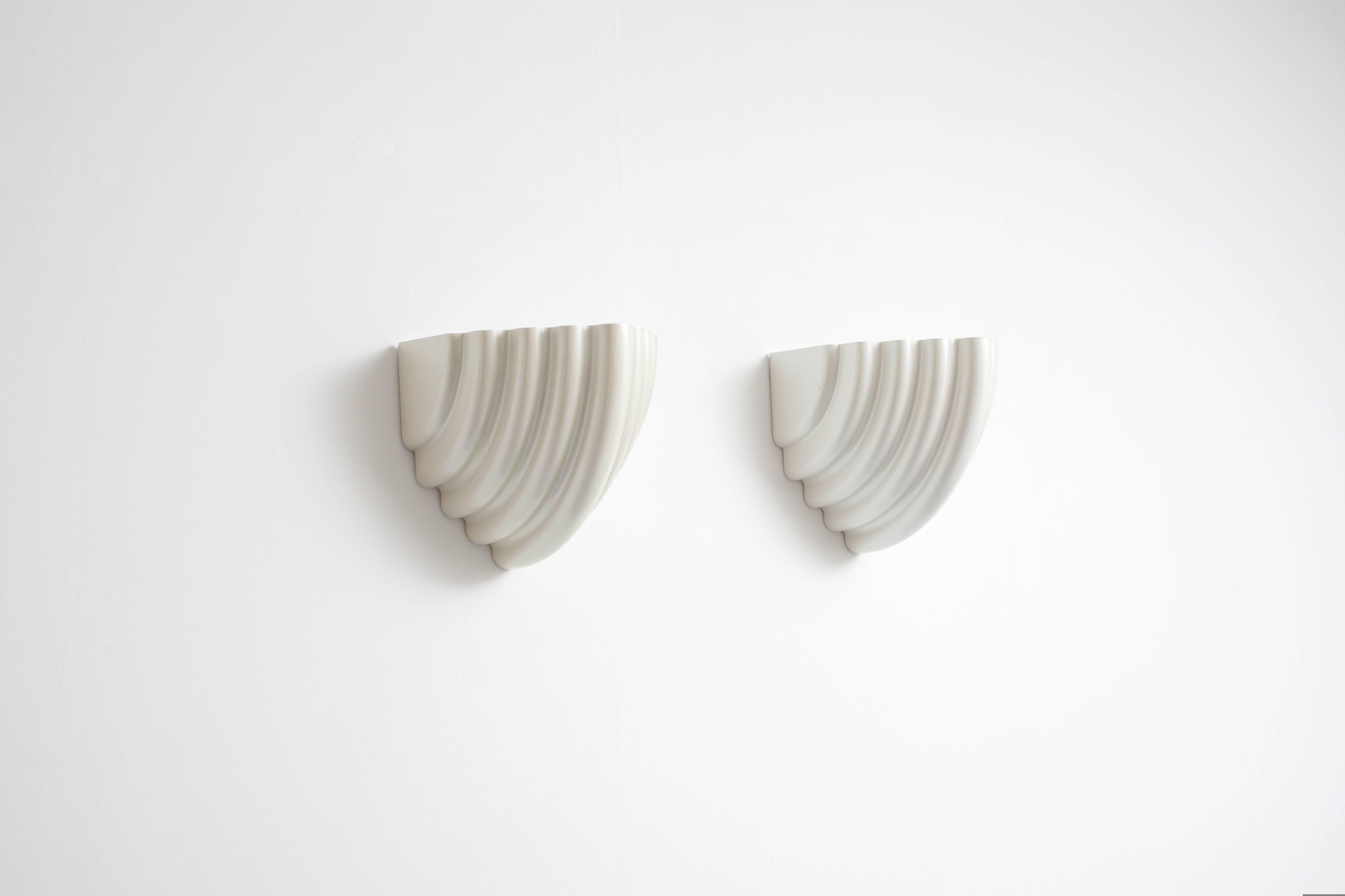 Pair of pearly lacquered metal sconces by Kazuhide Takahama for Sirrah editions.