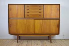 Teak Highboard Credenza by Clausen & Søn, 1950s
