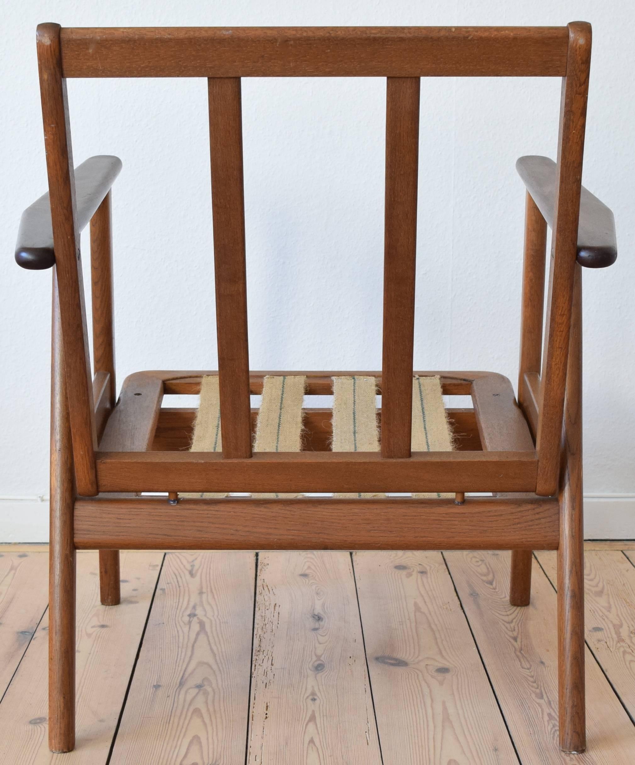 Danish Teak and Oak Easy Chair For Sale 3