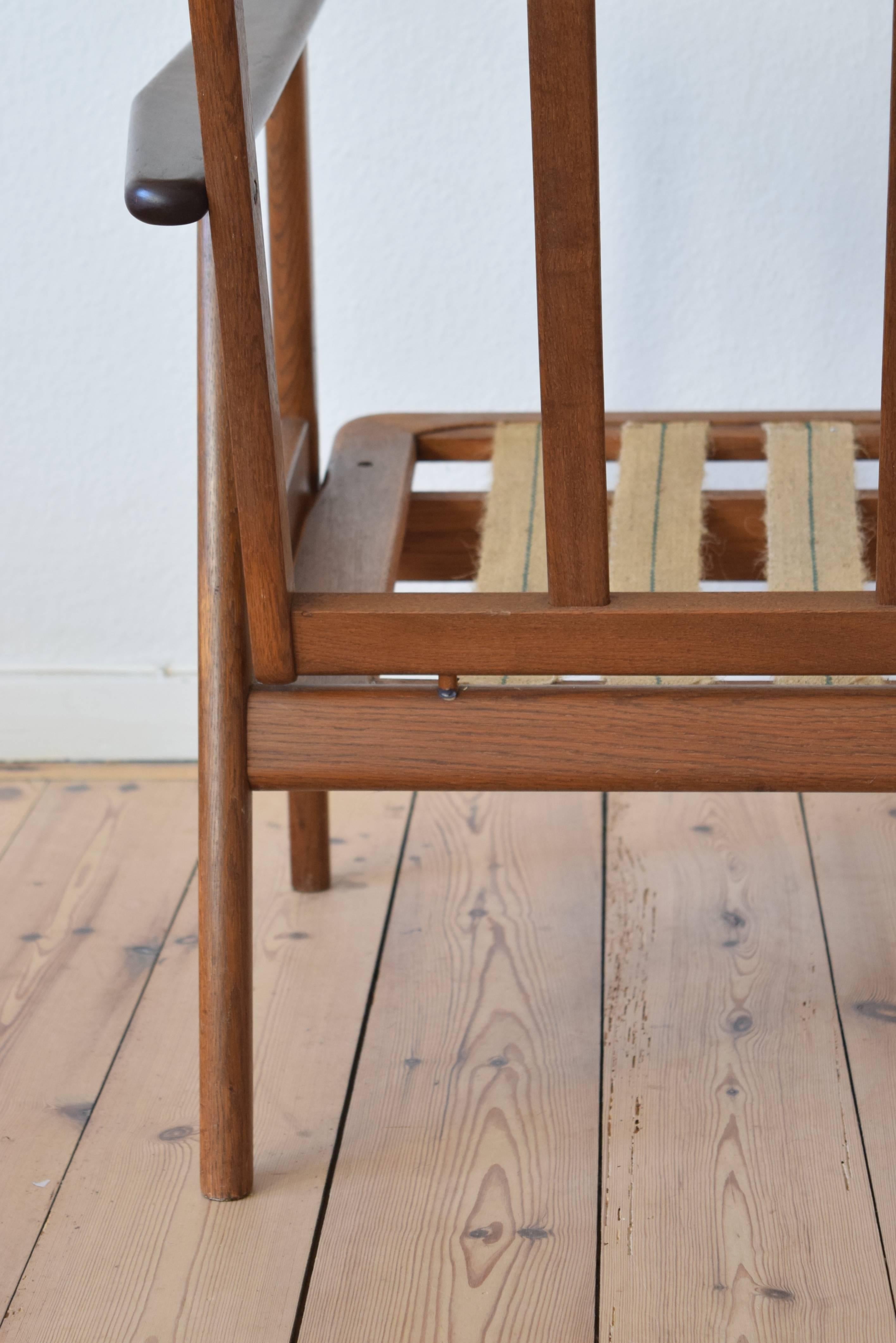Danish Teak and Oak Easy Chair For Sale 2