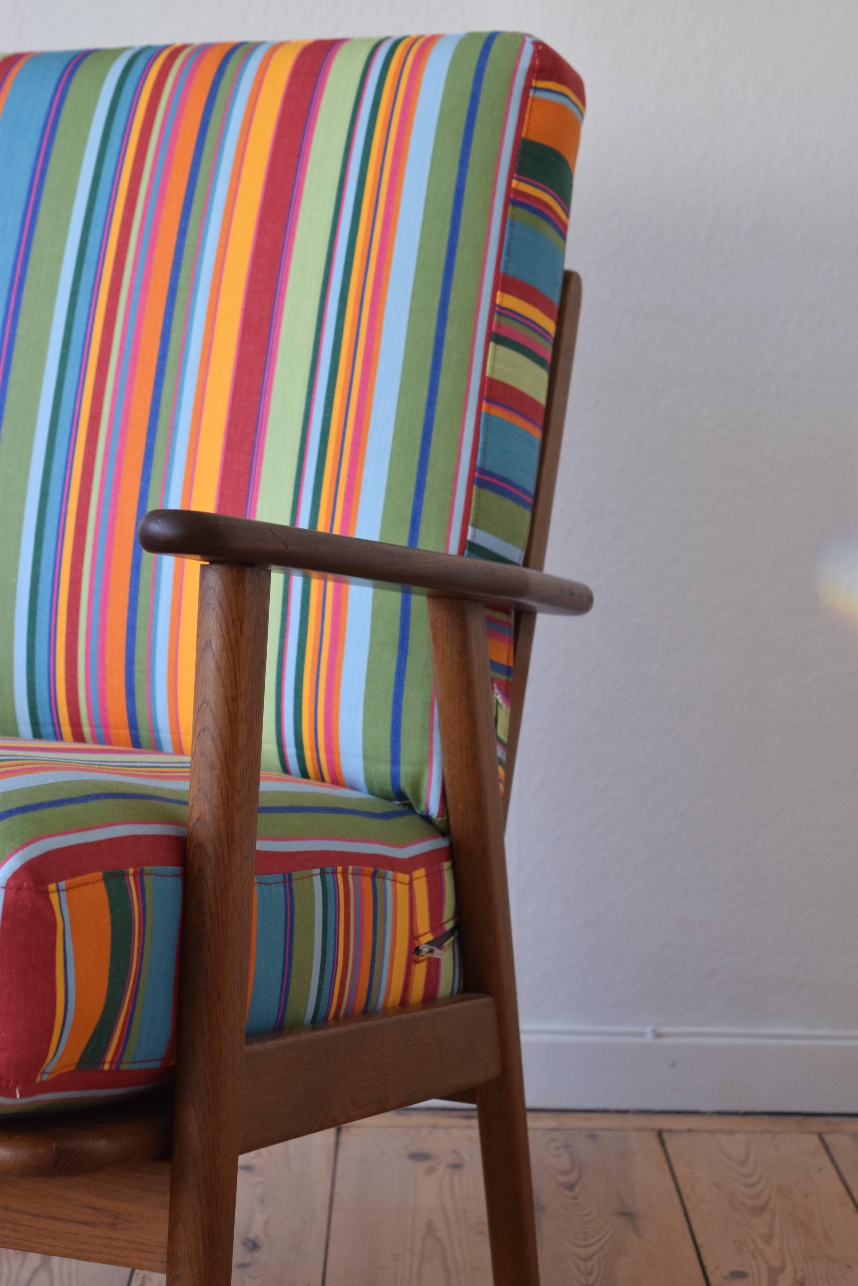 Mid-Century Modern Danish Teak and Oak Easy Chair For Sale