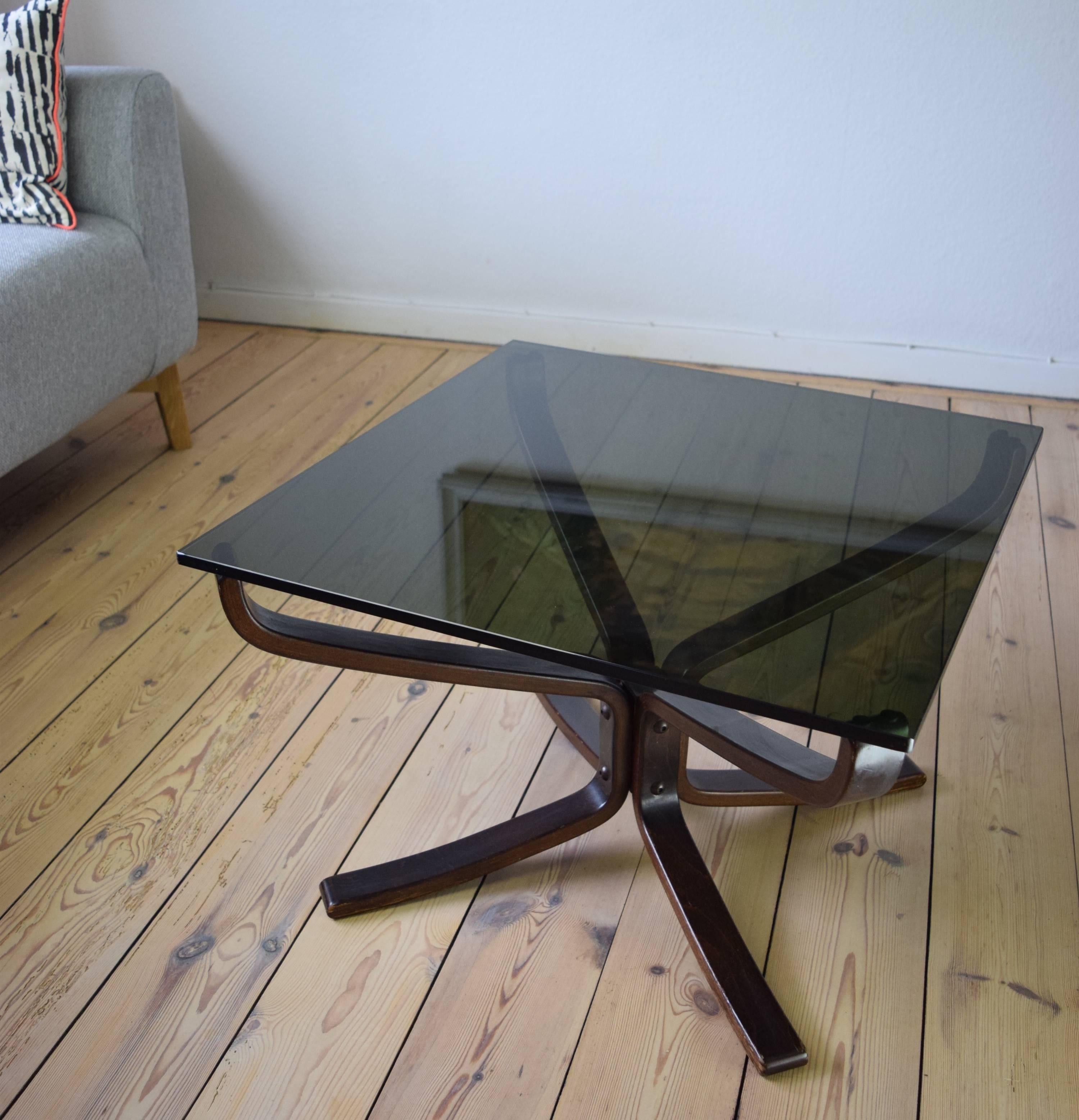 Sigurd Ressell Glass Top Coffee Table for Vatne Møbler In Excellent Condition In Nyborg, DK