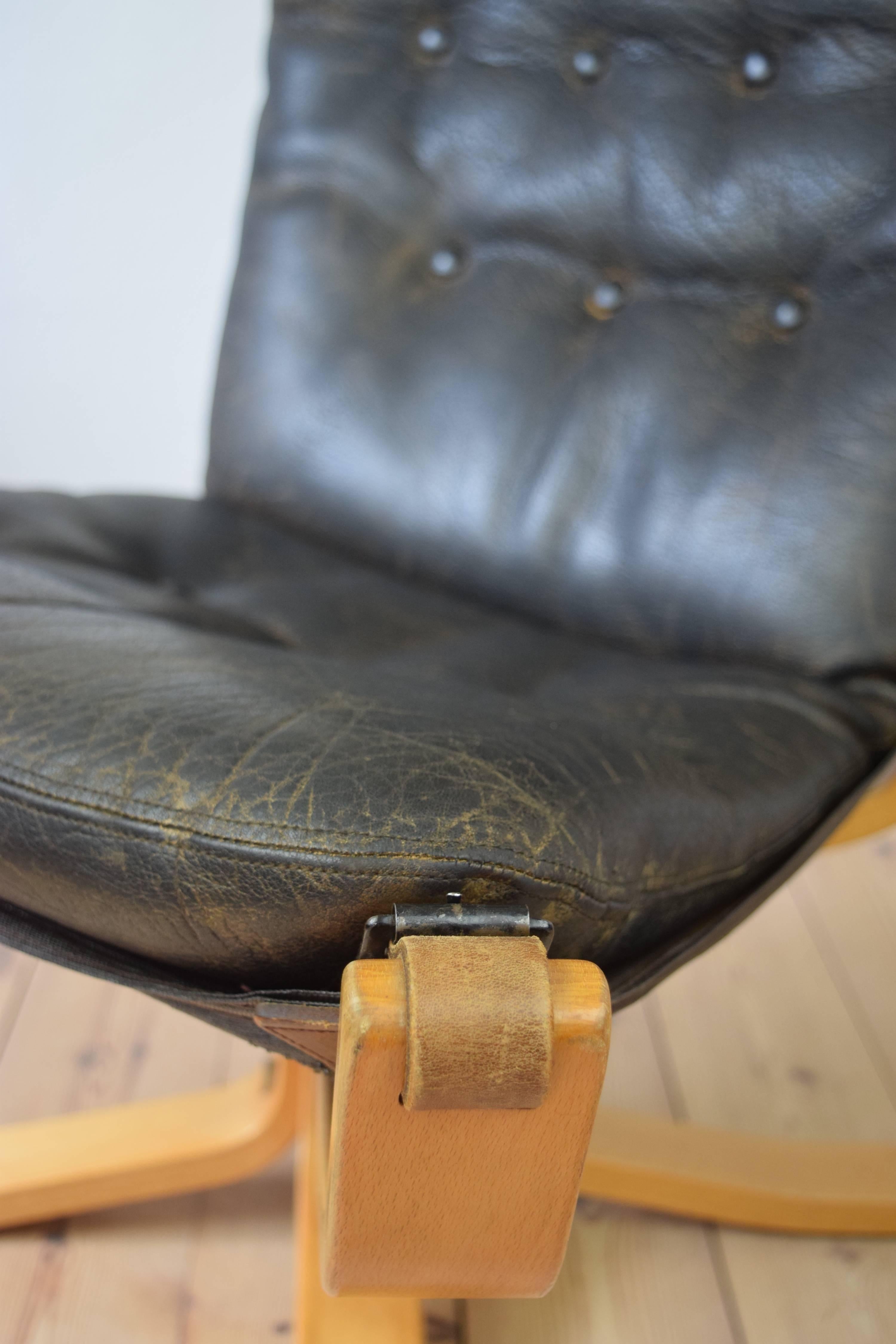 Sigurd Ressell Mid-Century Falcon Chair with Buffalo Leather In Good Condition In Nyborg, DK