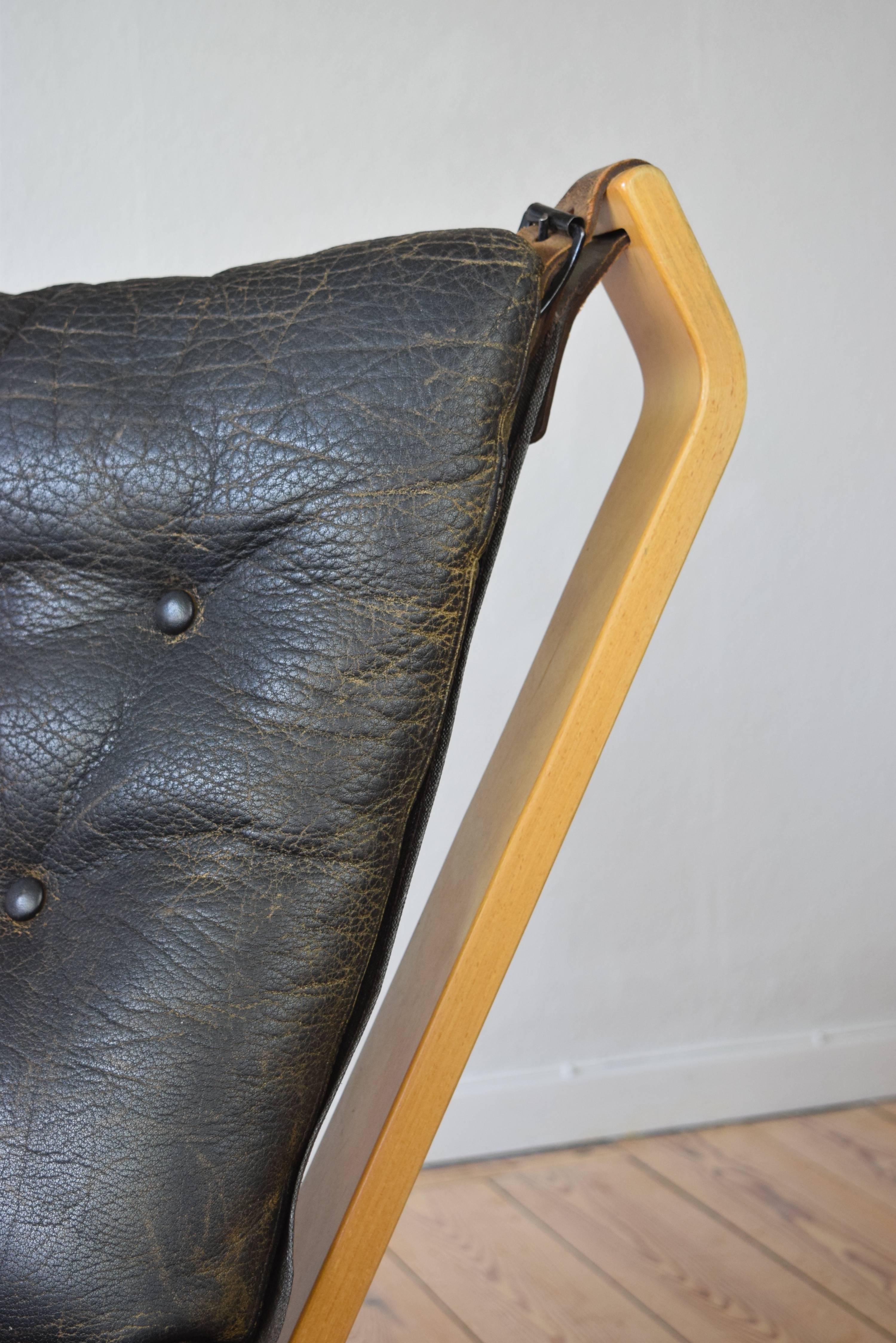 Sigurd Ressell Mid-Century Falcon Chair with Buffalo Leather 2