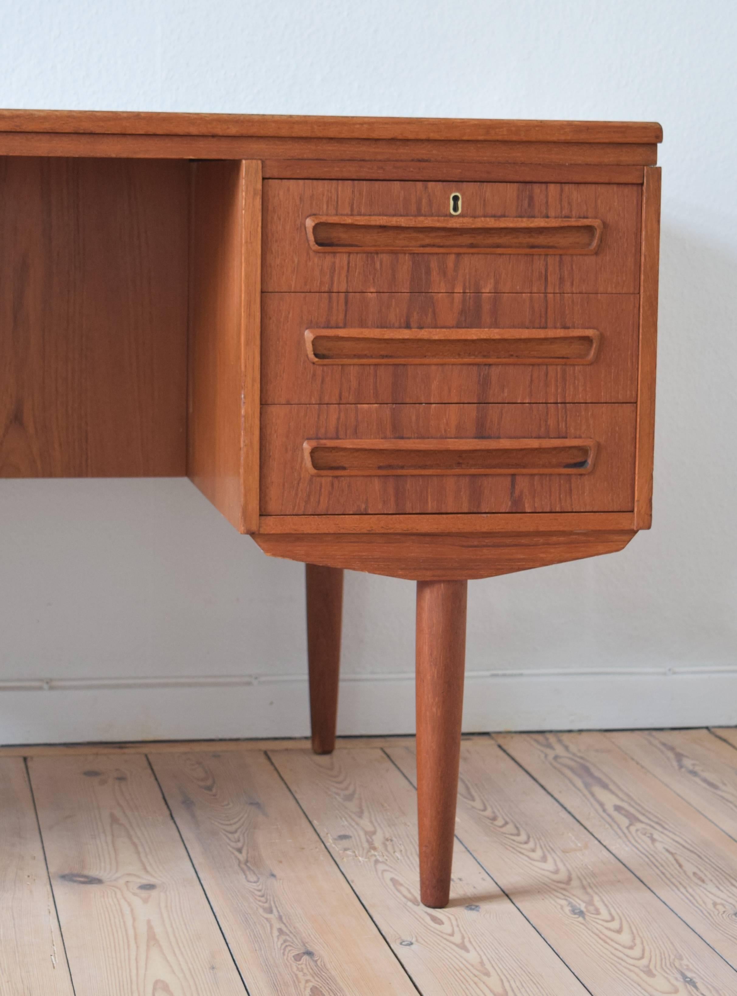 Mid-Century Modern Teak Desk by J. Svenstrup for A.P. Møbler, 1960s