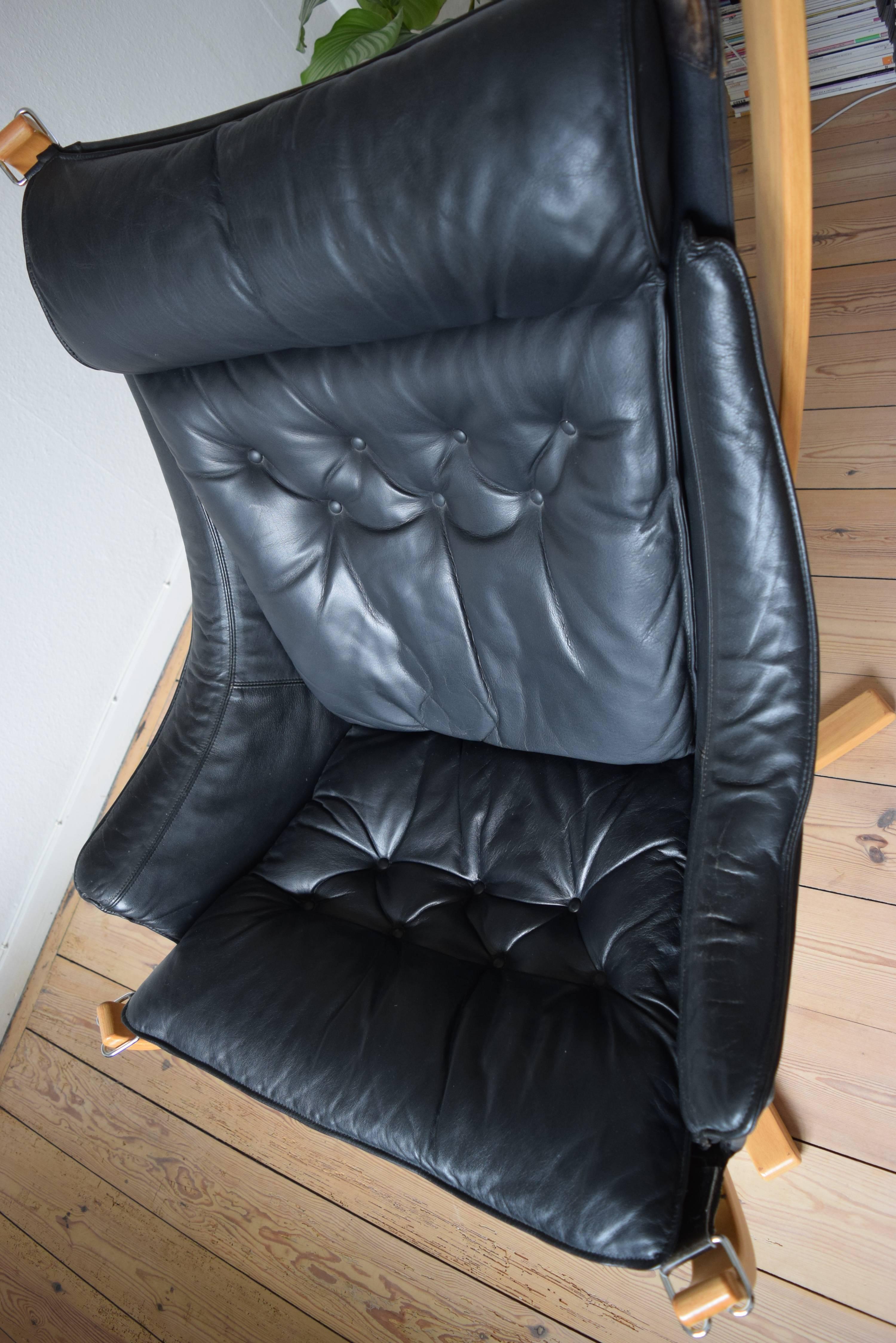 Black Winged Falcon Chair by Sigurd Ressell for Vatne Møbler, 1970s 3