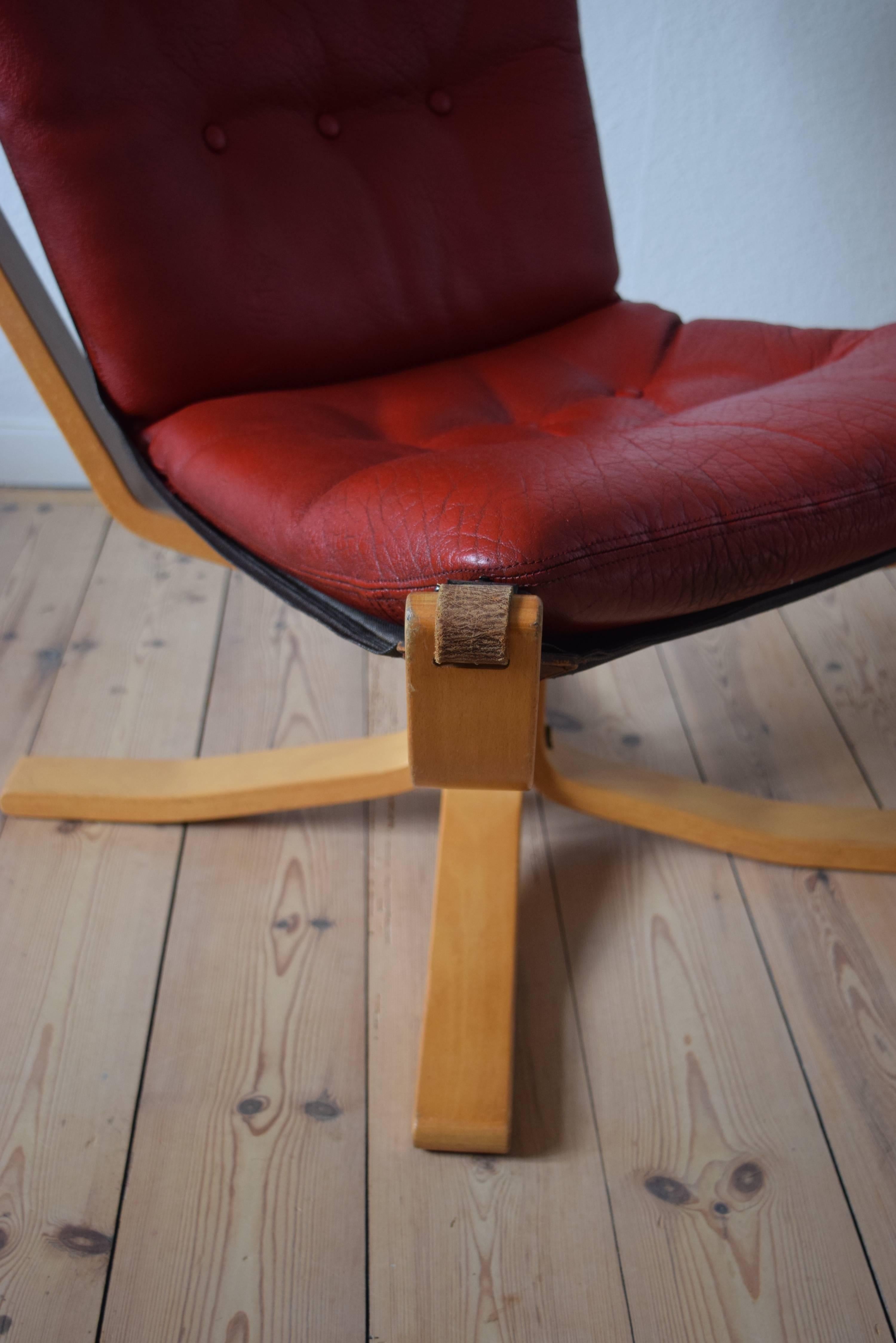 Mid-Century Modern Mid-Century Falcon Chair with Buffalo Leather by Sigurd Ressell